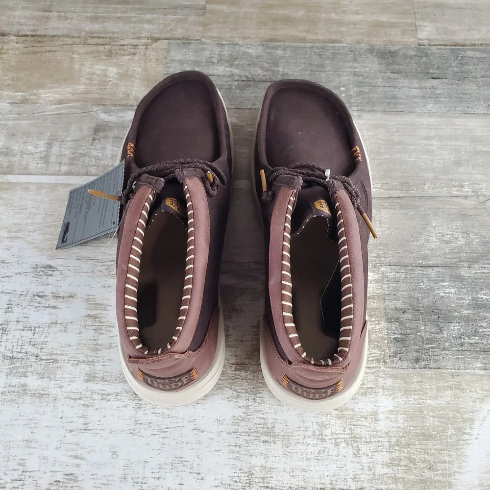 Hey Dude Wally Mid GripR Vin Classic Mens Shoes Sz 9 Mole Brown Downtown Brown